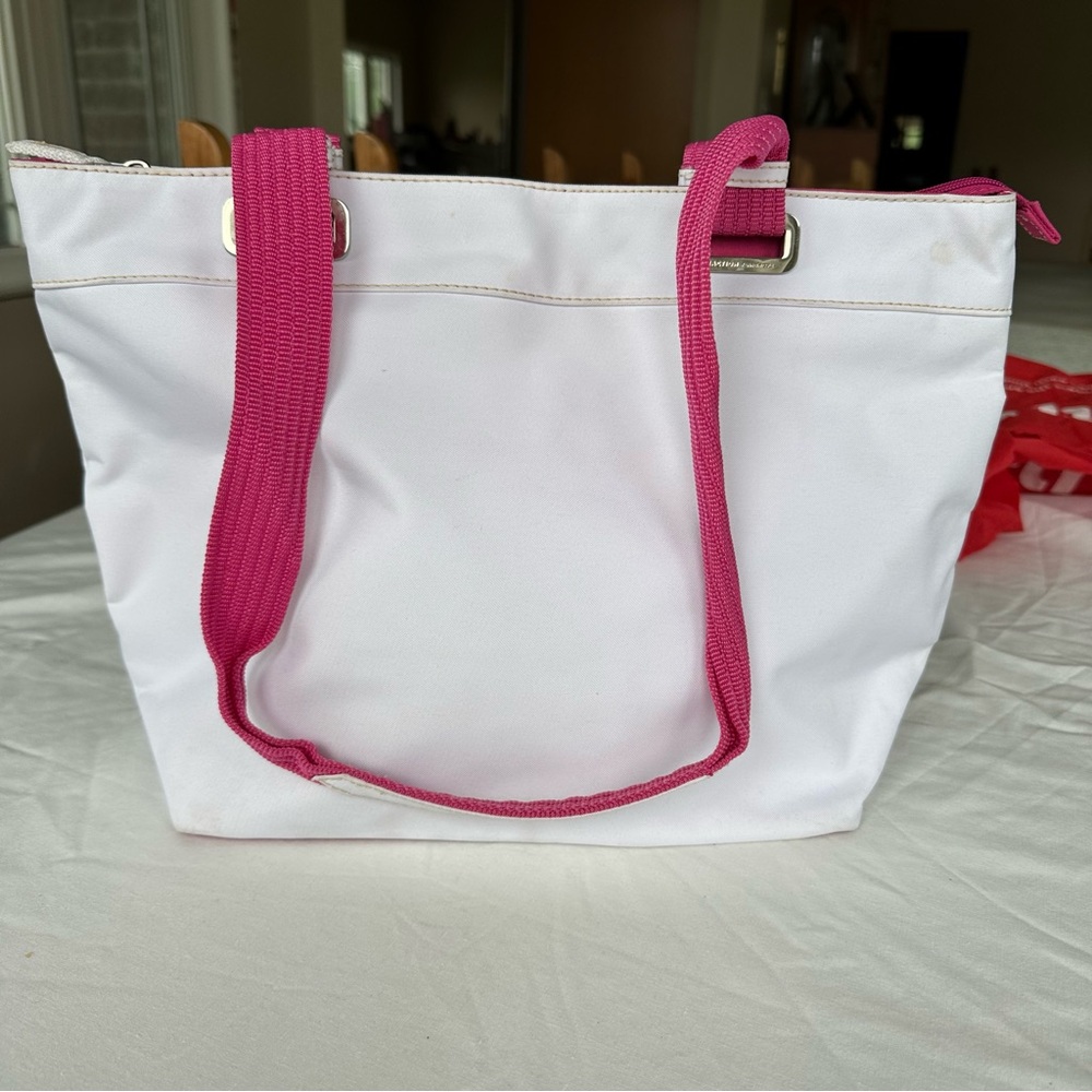 Stylish White and Pink Tote Bag - Reaction by Kenneth Cole